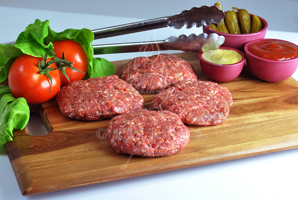 Griller's Pride Gourmet Kosher Beef Burger Patties, 4 Patties Grillers