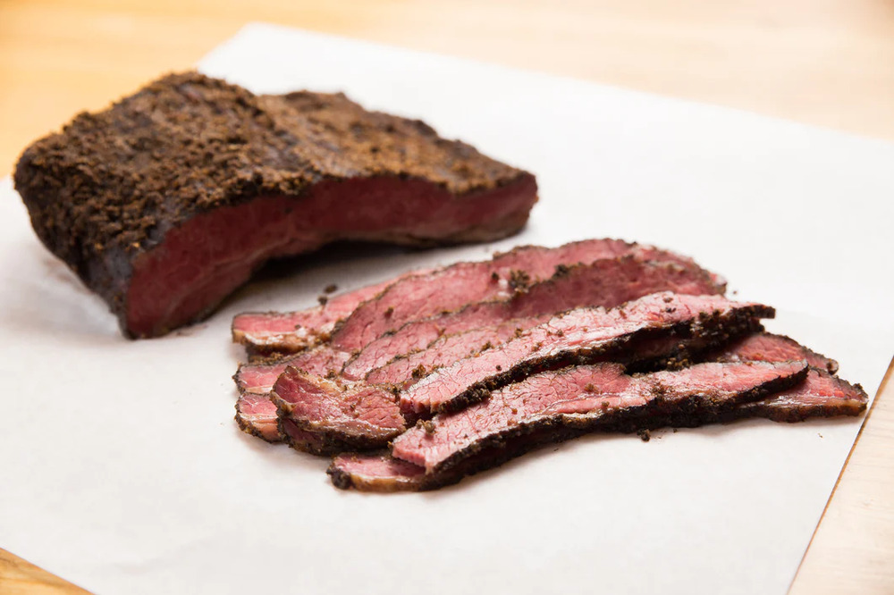 Kosher Sliced Brisket Pastrami Sliced 1st Cut Brisket Pastrami, 8 oz., Griller's Pride Sliced